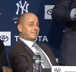 Cashman with the smirk of the century.

Gerrit Cole is officially a New York Yankee.