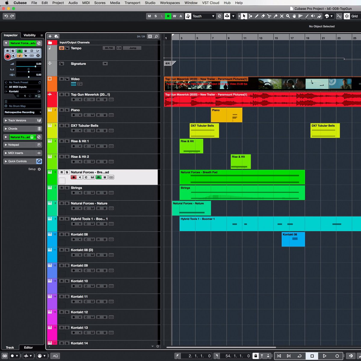 BenEshagpoor's tweet photo. Was so inspired by @ParamountPics @TopGunMovie trailer, I started to recreate the trailer music in @SteinbergMedia #Cubase using @cinesamples @8Dio and  @UVIofficial. Still need to add some @HeavyocityMedia goodness. Will add @BOOMlibrary #SFX to top it off. https://t.co/uivLT2CaDC