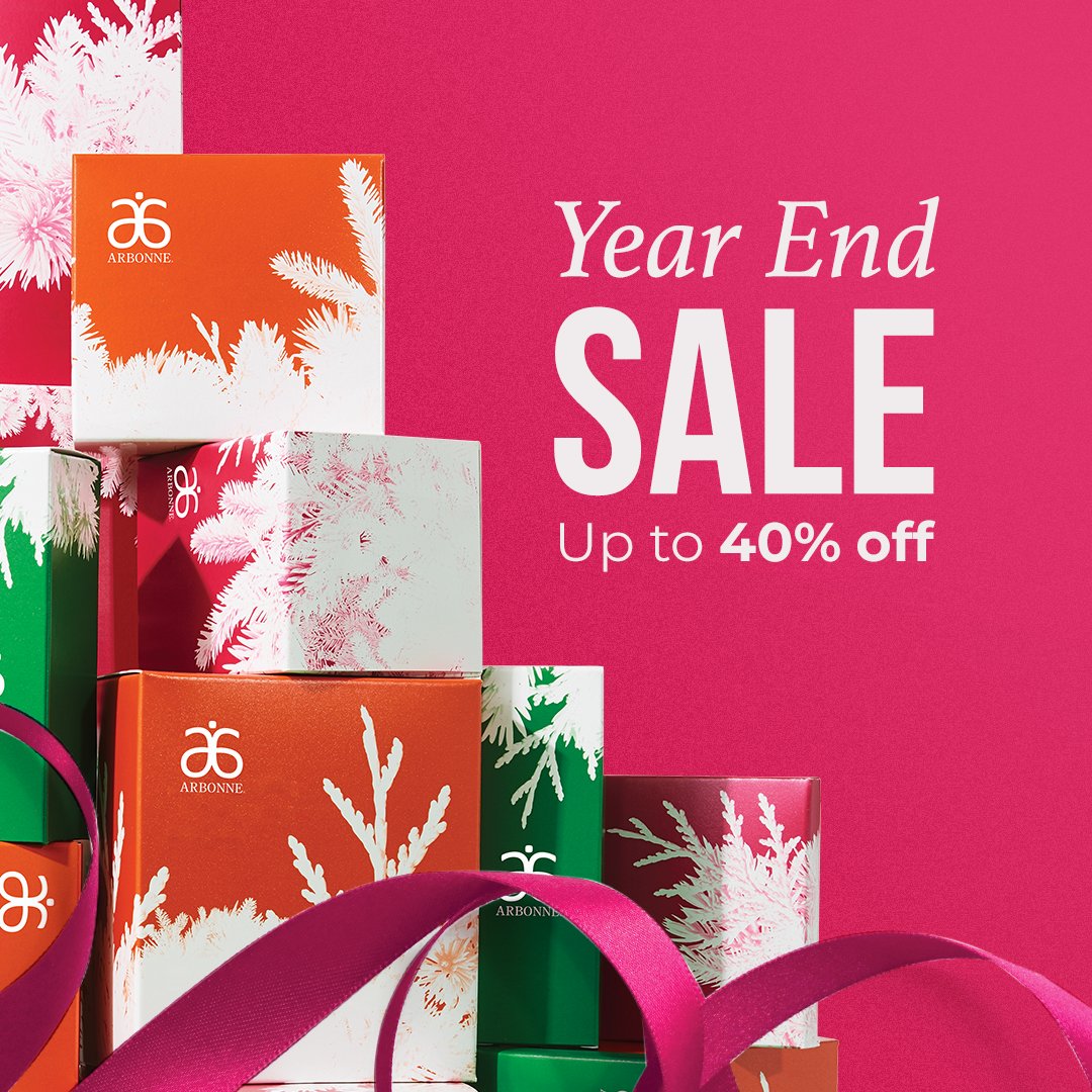 arbonne's tweet photo. Time to stock up! Enjoy up to 40% off (plus your IC or PC discount) on select holiday, skincare, makeup, and nutrition products until January 2! https://t.co/trqx9VFo5H https://t.co/zgt7JMKN3Y