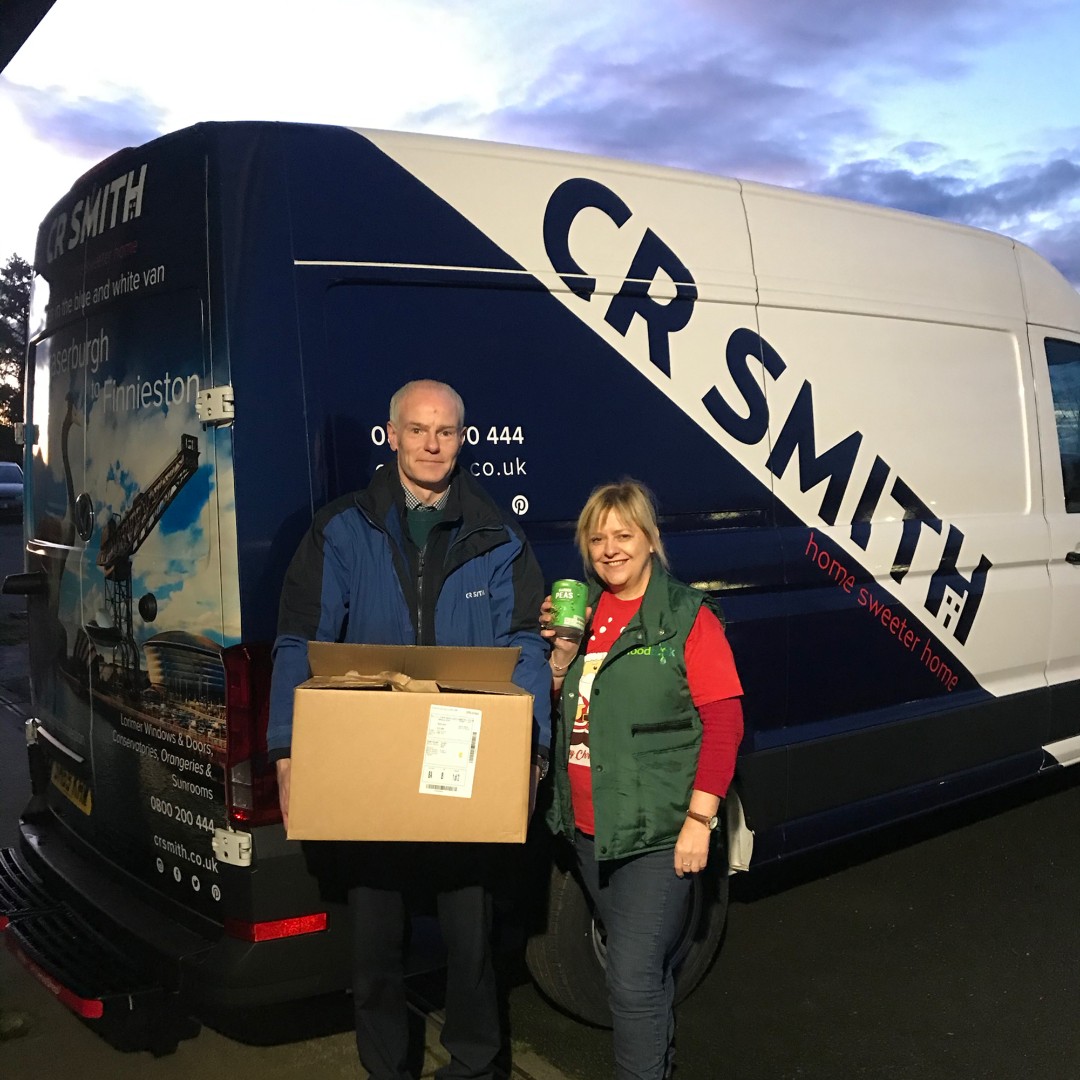 CRSmithTweets's tweet photo. Instead of sending Xmas cards to colleagues, this year #CRSmith decided to collect donations for @DunfFoodbank. We were delighted to find out that total weight of our donation was 110.8kgs. This equates to a monetary value of £193.90. In addition £122.00 cash was given. https://t.co/cp96FjHlNZ