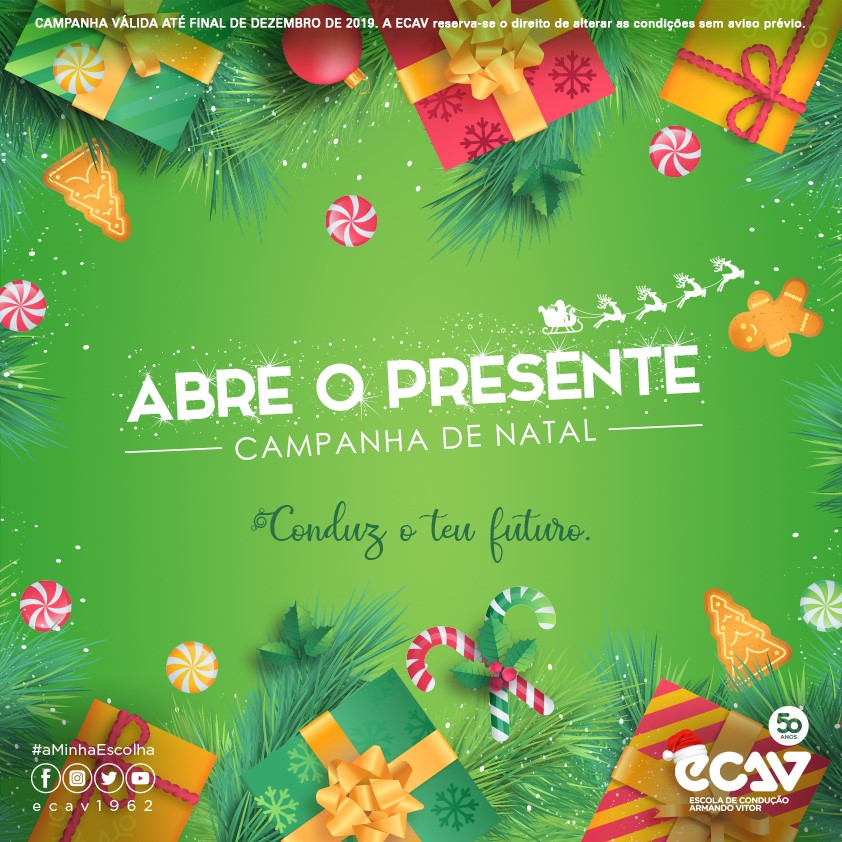 ECAV1962's tweet image. Abre o presente e faz acontecer o futuro 🙂
A #Campanha de Natal da @ECAV1962 - Escola de Condução Armando Vitor é a direcção certa.

#ecav #oeiras #aMinhaEscolha #EscoladeCondução #CartadeCondução #Formação #Natal #Promoção