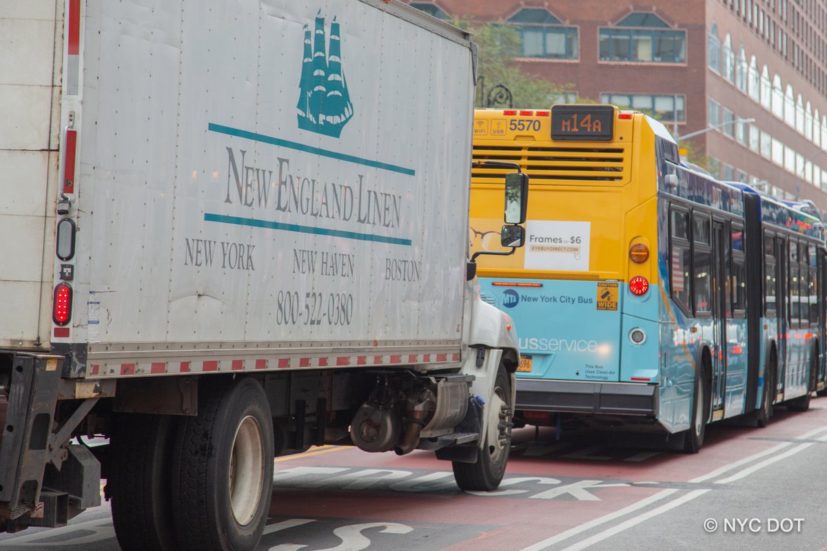NYC_DOT's tweet photo. Today, @NYCMayorsOffice released the first data analysis following the implementation of the Transit &amp; Truck Priority Pilot along 14th St. The report shows that ridership &amp; travel speeds along the corridor have increased, w/minimal effect on area traffic.

https://t.co/FEpg21X4p1 https://t.co/zHrTVzAMSe
