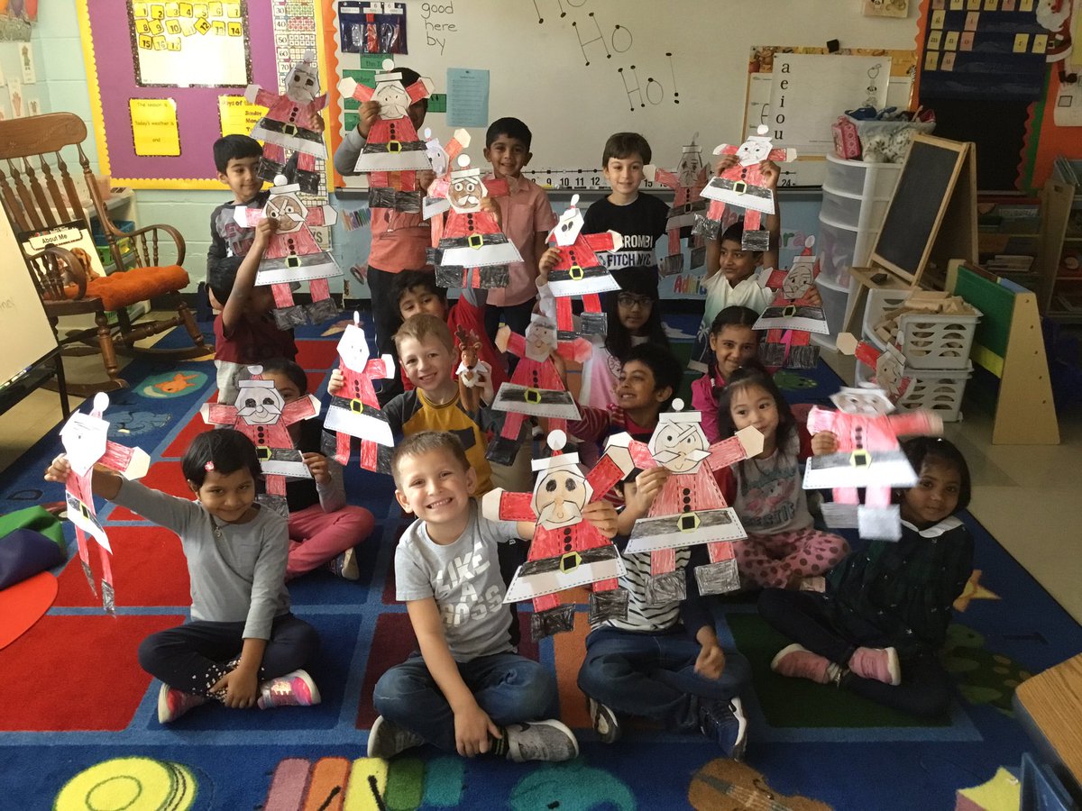We had a jolly time creating our Santas out of shapes!  Great project to reinforce 2D shapes, positional words and following directions! #HoHoHo