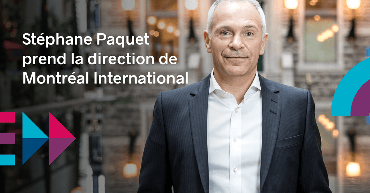 MTLINTL's tweet photo. 📢 Montréal International est heureux d’annoncer la nomination de Stéphane Paquet au poste de président-directeur général de l’organisation!

Tous les détails 👉
https://t.co/GE5eWxKe6T

#ChoisirMontréal #MTL https://t.co/RQbIWNIaLi