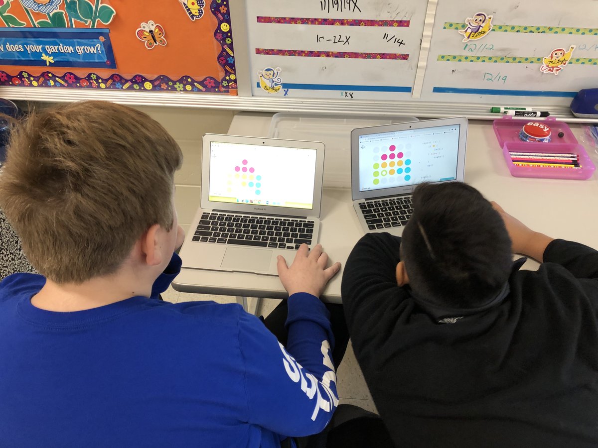 CodingKearney's tweet image. When you give them the option to play Holiday Games and they still choose coding...proud teacher moment😀😀😀😀😀😀😀#futurereadyNJ #girlswhocode #learninghowtoReadCode #computeIt #LittleDotAdventure