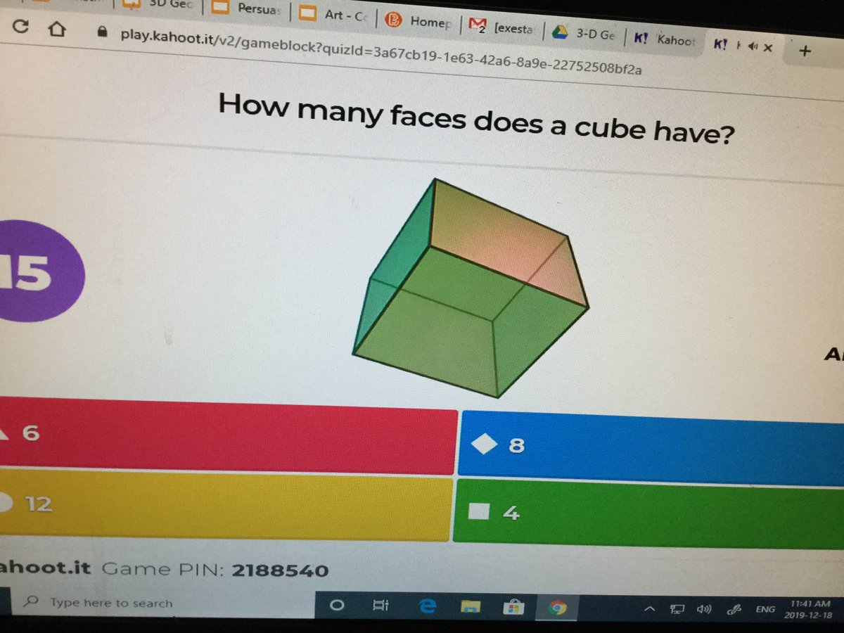 LaPorte_EES's tweet photo. We are having fun playing Kahoot today to practise naming 3D shapes, finding how many faces, edges, and vertices different 3D shapes have, and naming the 3D shapes different nets make. #funwithtechnology #practise #mathisfun https://t.co/MXw9LELvKQ