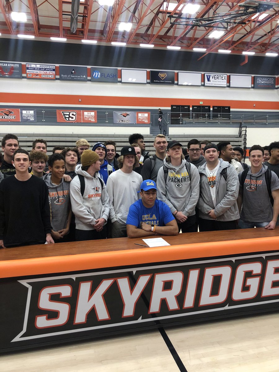 Jon Lehman (@jonlehman) on Twitter photo Congrats to Ioholani Raass for signing with <a href="/UCLAFootball/">UCLA Football</a> this morning! Way to represent <a href="/skyridgefb/">SKYRIDGE FOOTBALL</a> Congrats to Ioholani Raass for signing with <a href="/UCLAFootball/">UCLA Football</a> this morning! Way to represent <a href="/skyridgefb/">SKYRIDGE FOOTBALL</a>