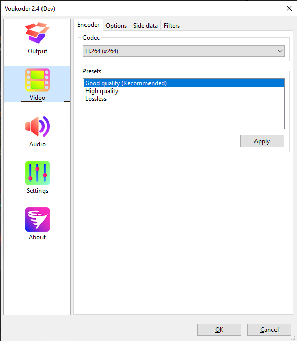 LordVouk's tweet image. This is how it will finally look like. I'm quite happy with it. Encoder presets should give unexperienced users a good start. #voukoder #development