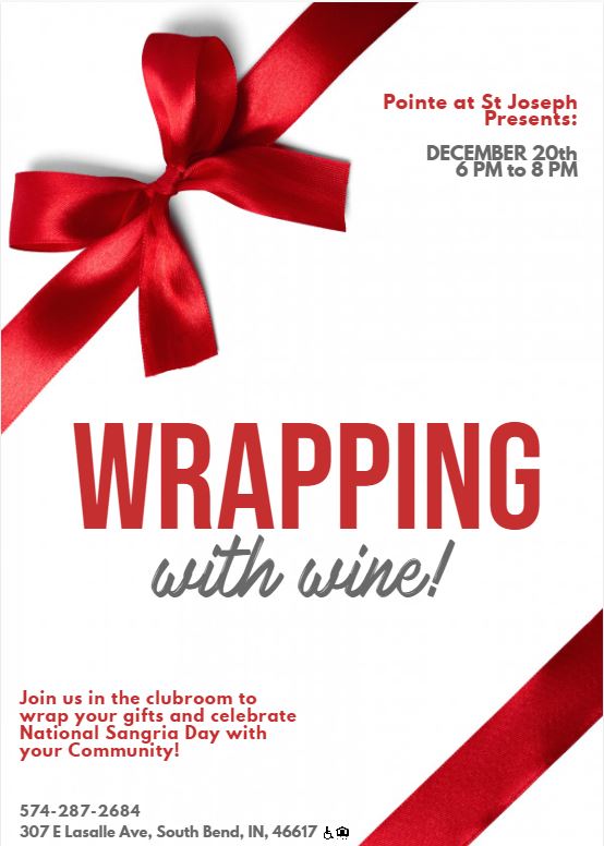 PointeAtStJoe's tweet image. Bring all your presents to the office to wrap and be merry with your neighbors! #gettothepointe #livingatthepointe #giftwrapping #holidayseason #presents #residentevent