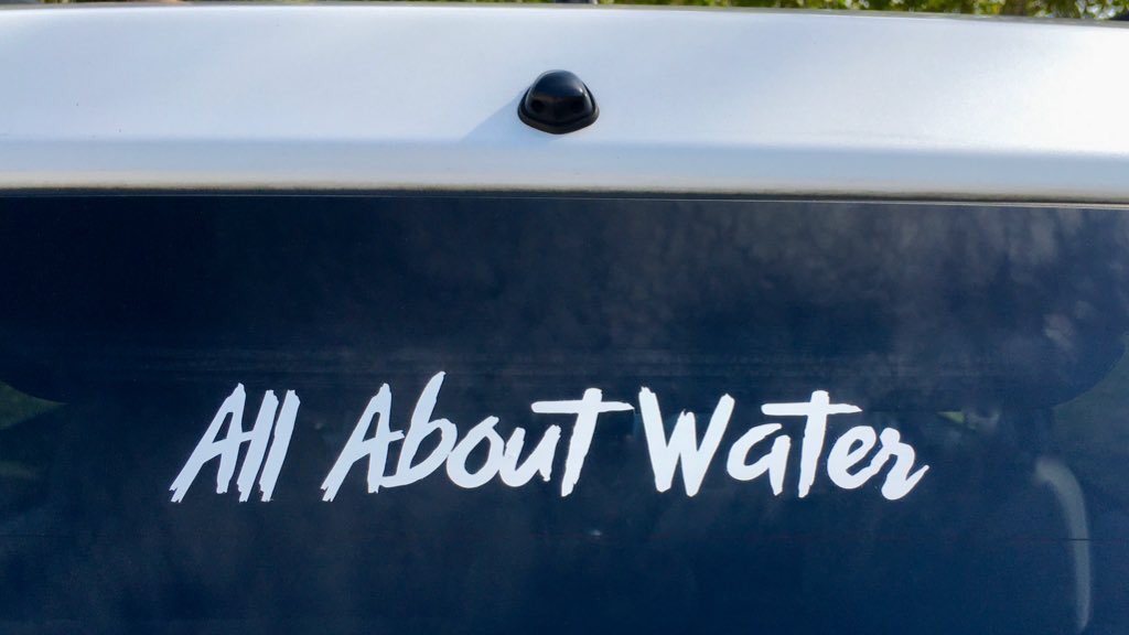 aawgear's tweet photo. Super excited to reveal our new All About Water signature decals. 
Simple, uncluttered letters to show your love of water - water recreation or water conservation.
Premium UV/weather resistant vinyl decals. 
$5.99/each at https://t.co/EZ1l9NKJeB @allaboutwater_  @aawgear https://t.co/NQjiDtgh1D