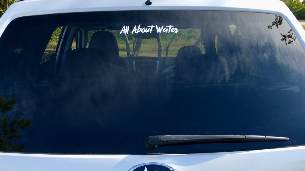 aawgear's tweet photo. Super excited to reveal our new All About Water signature decals. 
Simple, uncluttered letters to show your love of water - water recreation or water conservation.
Premium UV/weather resistant vinyl decals. 
$5.99/each at https://t.co/EZ1l9NKJeB @allaboutwater_  @aawgear https://t.co/NQjiDtgh1D