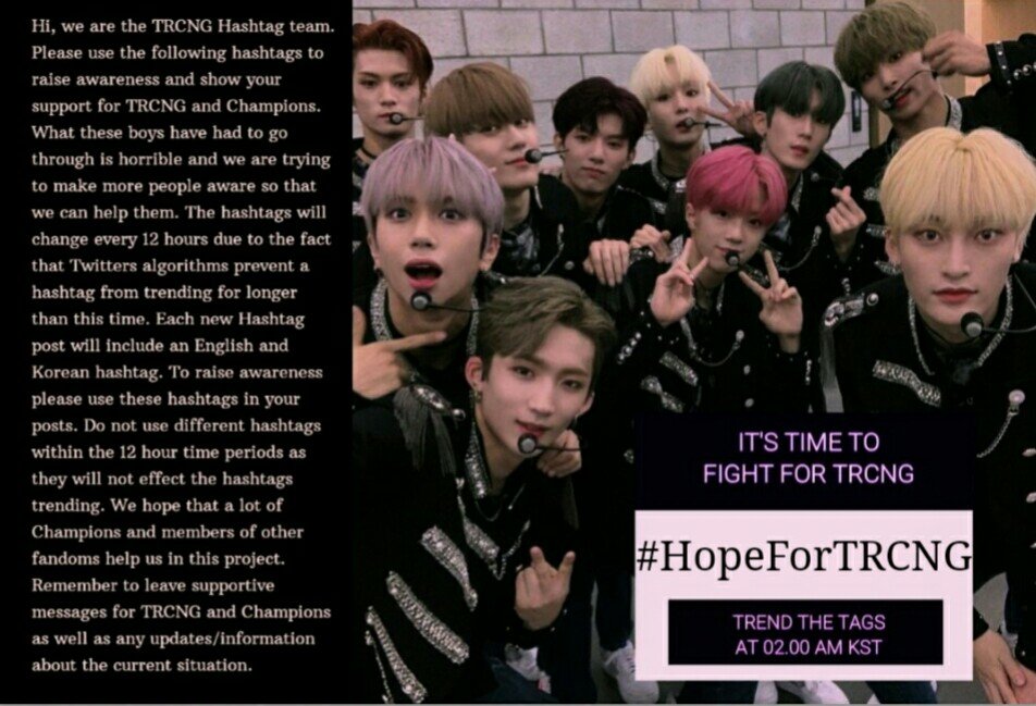 FightForTRCNG's tweet photo. Hi, we are TRCNG Support Team and we're back with another hashtag!

#HopeForTRCNG

Let's show our support by liking, retweeting, and replying 💕 https://t.co/2o9Xm6feql