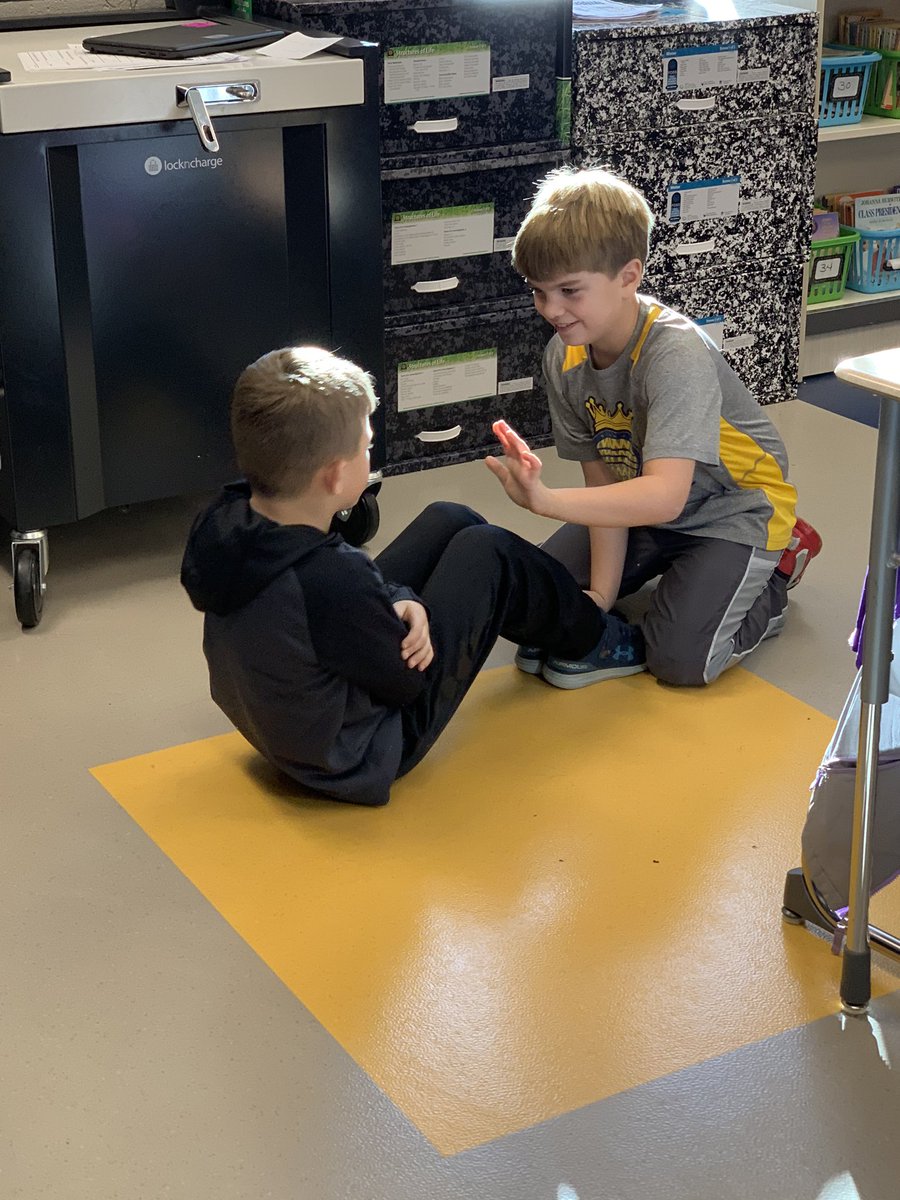 MrsWaller3rd's tweet photo. How fun is this?!? Thank you @WIengageWELL and @ohes_pe for these ideas!!! The kids didn’t even realize they were studying ☺️ @OldHundredES https://t.co/T4YAE7gzXj