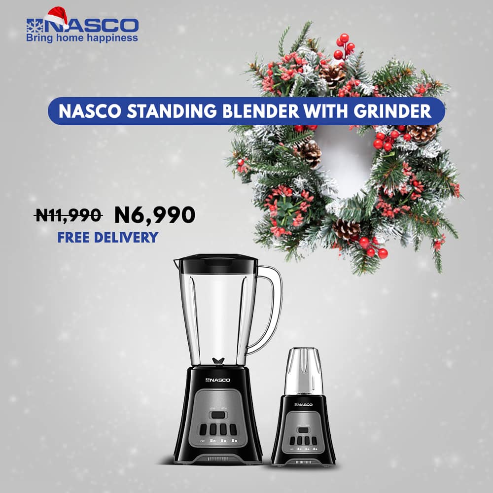Nascoelectng's tweet photo. BLEND PROPER this festive season with #Nasco Standing #Blender. Only N6,990 instead of N11,990 on Jumia right now!
#nascoelectronicsng #nascoelectronics #nigeria #blenders #christmas #christmasseason #christmassale #jumia #easyrecipes #blendit #sellingfast #fastselling https://t.co/JoJ6vGFSqv