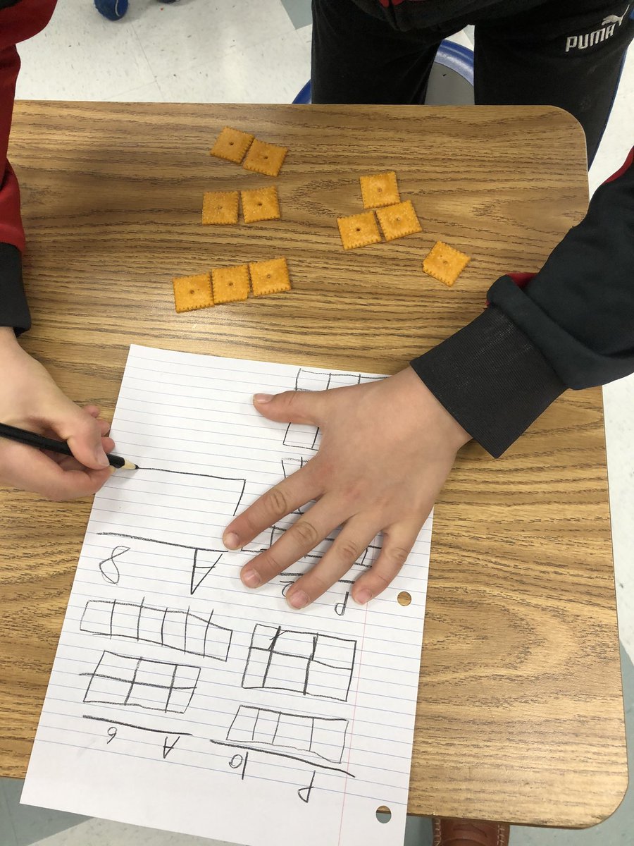 In attempt to make math more fun, we found the perimeter and area of our names and made shapes with chezits! 🤓