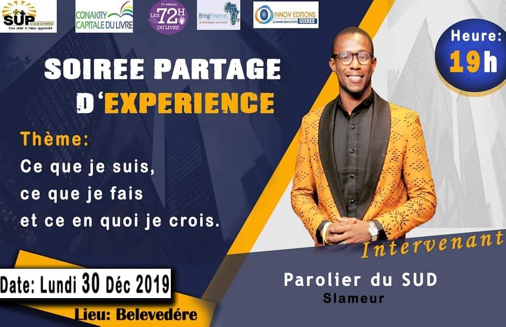 ParolierSud's tweet photo. #Leparolierdusud 
Le partage a toujours été le point focal du message qui forme l'ossature de mon slam 
C'est ce 30 décembre à la grande "soirée partage" pour donner un bout de mon expérience à tous ceux qui me prêteront l'oreille. https://t.co/EyFyH1htaw