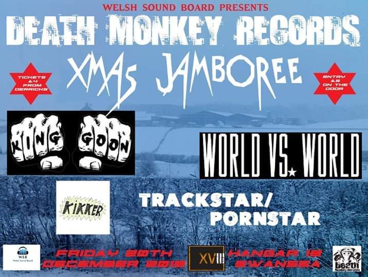 KingGoonUK's tweet photo. THIS FRIDAY we'll be partying at @Hangar18MV for the @Deathmonkey xmas bash and its gonna be a good one. @WorldVsWorld and @kikkersuck will be joining us with @revrabbitdeluxe stepping at the last minute. Come join the party !

#swansea #swanseamusic #livemusic #friday #party https://t.co/OsdXjc2LNJ