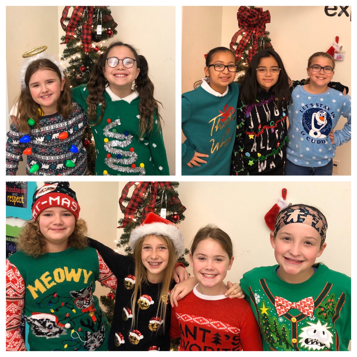 epauley804's tweet photo. Enjoying Ugly Sweater Day in 4th Grade ❤️🐻🖤 #bloomin304 https://t.co/sH95miQgjB