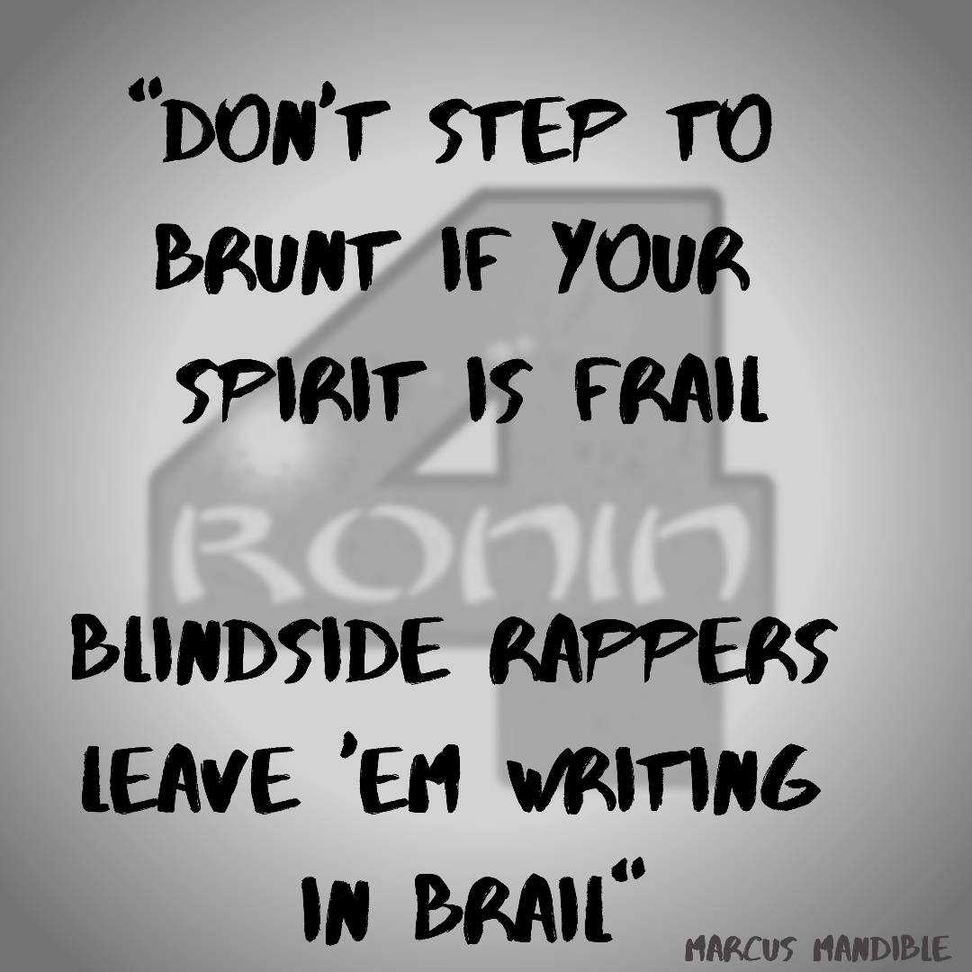 the4ronin's tweet photo. #RONINRHYMES
Follow us on Instagram @the4ronin
#4RONIN #STJUDE #MANLIKEJOE #MARCUSMANDIBLE #MERCUTIOTHEBARD #RAP #MUSIC #HIPHOP #GRIME #POEM #POETSOFINSTAGRAM #POETRY #POET #RHYME #BARS #LYRICS https://t.co/LCtpJpcoCW