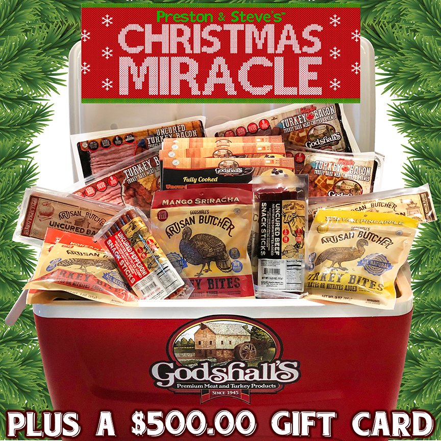 GodshallsMeats's tweet photo. Join us at the Xcite Center in Parx tomorrow morning for Preston & Steve’s Christmas Miracle! We’re giving away a $500.00 gift card and a cooler full of smoky goodness. #Godshalls #WMMR #PrestonandSteve @933WMMR @PrestonSteve933 https://t.co/sYmxltXnGa