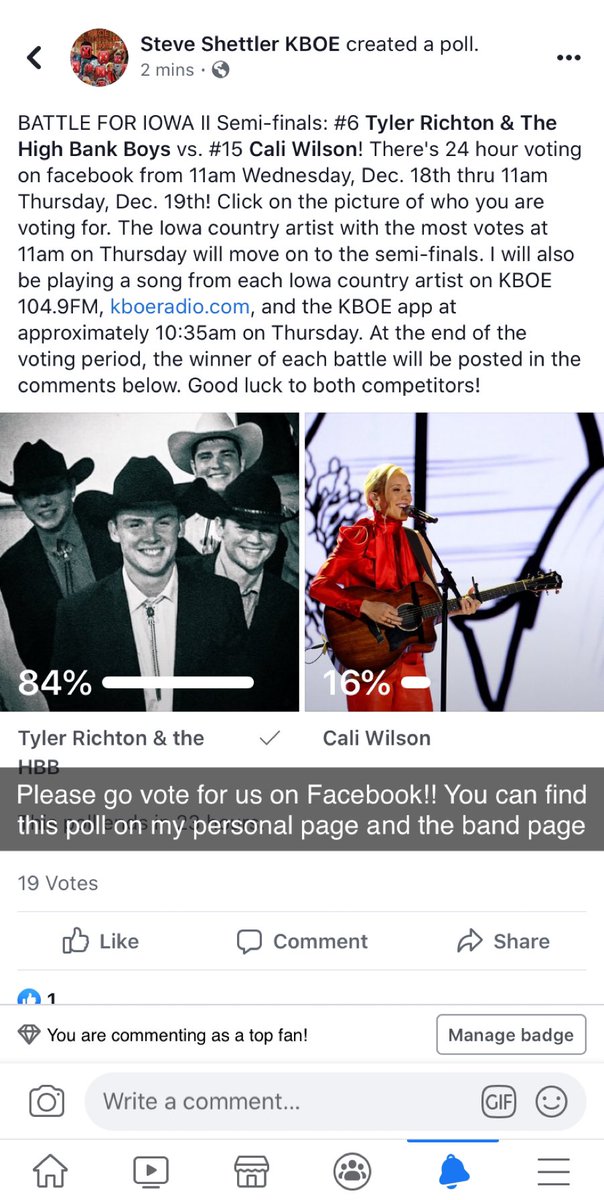 Please hop over to Facebook and vote for us to get into the finals for the Battle for Iowa! 

facebook.com/11744353660066…
