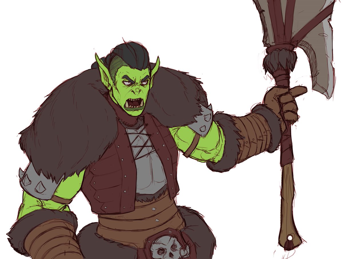 SurrealKatie's tweet photo. Some #Dungeonsanddragons and #Warcraft stream sketches I coloured up. https://t.co/VpcFvUfkZ5