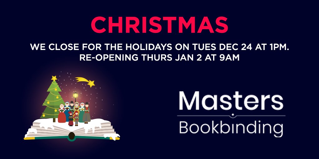MasterBookBind's tweet photo. Christmas is upon us! We will be closing for a few days over the festive season. We wish all our clients, suppliers and followers a very happy festive season, hope Santa is good to you all! https://t.co/TvjHogxY3u