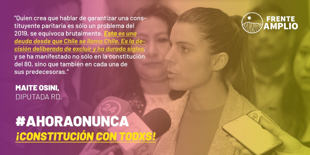 RDemocratica's tweet photo. #AhoraONunca | Una #ConstituyenteParitaria permitirá que al menos el 45% de las mujeres integren el órgano constituyente. #ConvenciónConstituyente Paritaria, Plurinacional y con Independientes. Transmisión en vivo en: https://t.co/e3NfwPdzFG 📺
Diputada @MaiteOrsini https://t.co/ECx8qIhWPQ