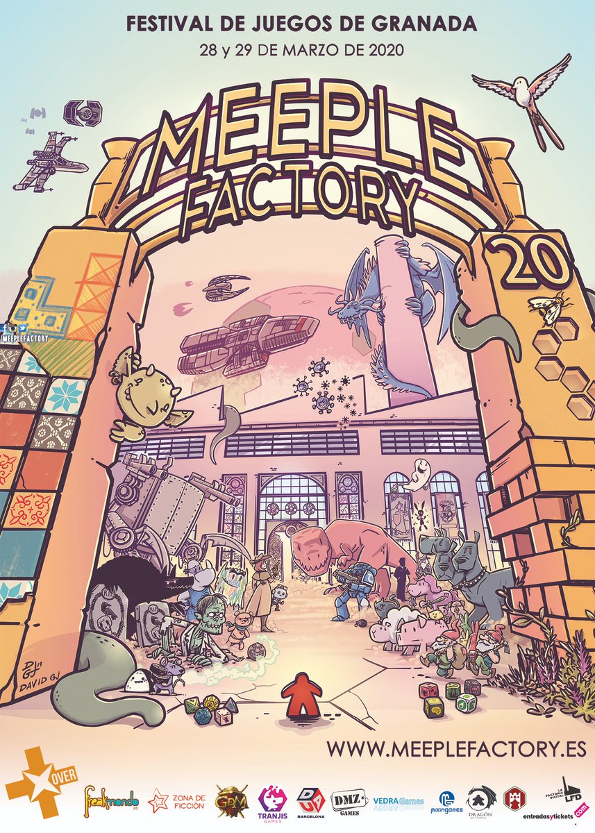 Estábamos esperando este momento como agua de...MARZO!!
Porque si no lo sabéis el 28 y 29 de Marzo es Meeple Factory!! 😱

Con este cartel tan alucinante que nos ha realizado @yo_davidgj ilustrador de Virus, podemos visualizar lo fascinante que va a ser este año! 🤯 🙌🏼😃