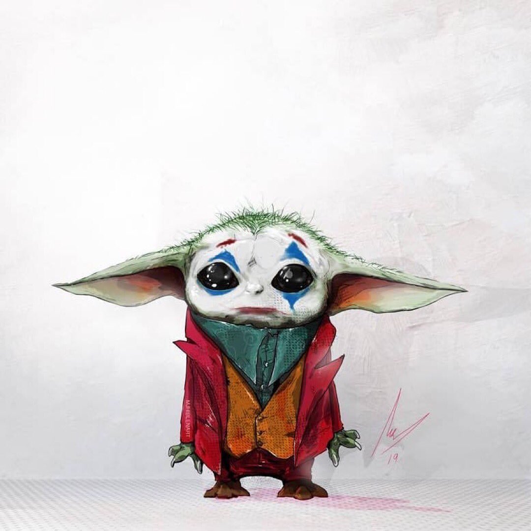 This is supposed to Baby Yoda dressed as the Joker but all I see is Nott the Brave. #CriticalRole <a href="/samriegel/">Sam Riegel</a>