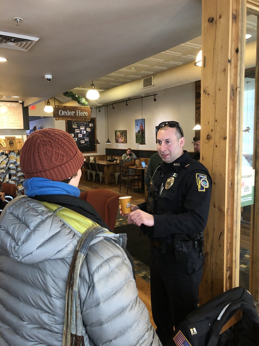 BrattleboroPD's tweet photo. Thanks so much to the Brattleboro community for joining us at The Works for a very successful @CoffeewithaCop . We learned a few new things, took suggestions from the public, and enjoyed some great coffee. https://t.co/1zwZCV56iQ