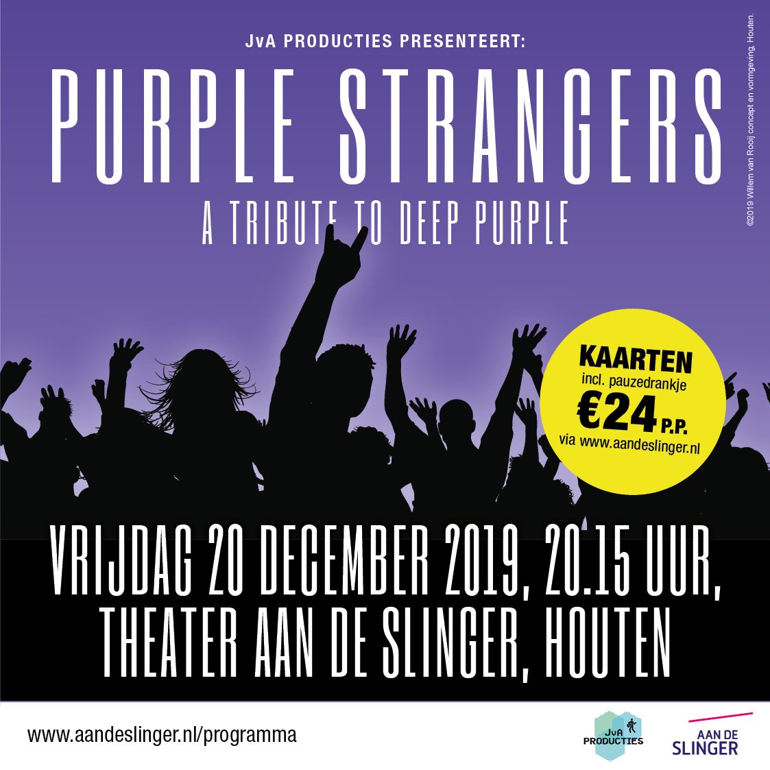 Rooijborstje's tweet photo. DE ALLER-ALLERLAATSTE KAARTEN! Don’t be a stranger! #DeepPurple #TributeBand #PurpleStrangers #aandeslinger @AandeSlinger #Houten #HoutenAlive https://t.co/t1qQC0N2N5