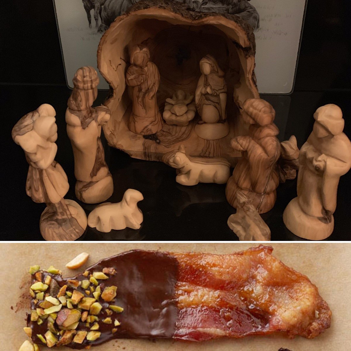 SimmonsBart's tweet photo. Nativities and fresh coffee, real hot chocolate &amp; chocolate dipped bacon from 3:00 PM - 5:00 PM today, Wednesday,  December 18th at The Provision House.  
13619 Inwood Rd, Suite 320, Dallas, Texas https://t.co/jcmuhu4f9q
