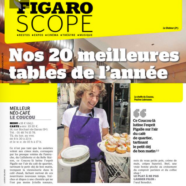 [NOS CLIENTS ONT DU TALENT] - ⭐ Le Coucou café élu meilleur néo-café parmi les 20 meilleures tables de l'année selon le <a href="/Figaroscope/">Figaroscope</a> ! 👏 

#laddition #caisseipad #client #paris #proud