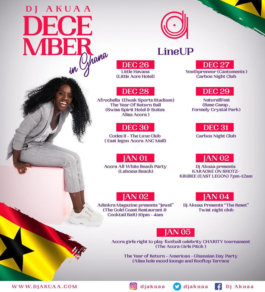 DjAkuaa's tweet photo. I’m changing location this December 🇬🇭
Tag 3 friends who will be in Gh 👇🏾
.
.
.
#yearofreturn #daspinstress #bookedandbusy #eventdjs #traveldj #nosleepdecember #decemberinghana #afrochella2019 #littlehavana2019 #twistgh #musiclovers #decemberlineup #djakuaa #naturalfest #codesII https://t.co/ycs1Uz887W