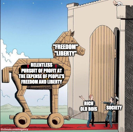 "If some of us are rich, we're all rich" and other lies of the rich brigade #ClimateCrisis #climatememes #ClimateAction #neoliberalism