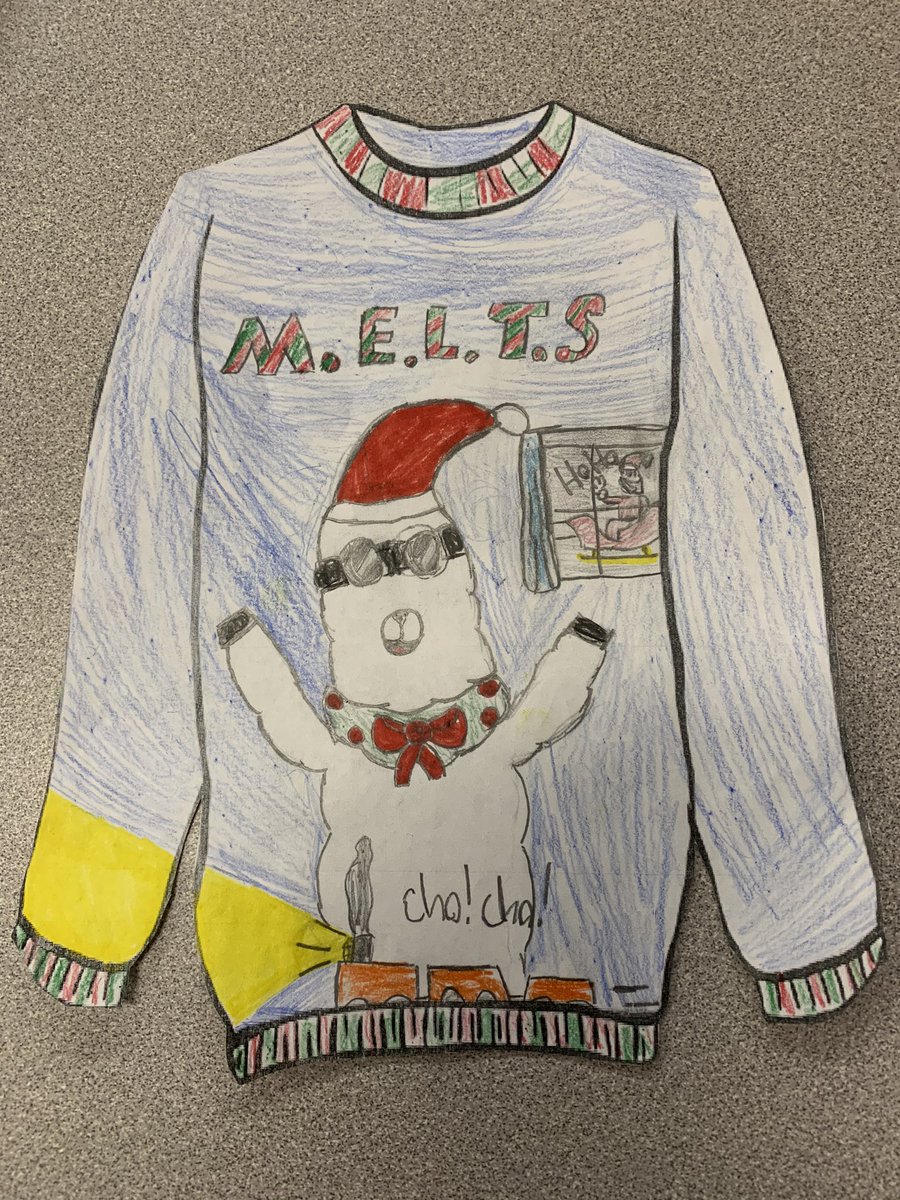 PioneerScience5's tweet photo. As we continue to reflect on the year, we made ugly science sweaters. Y’all these kids make me LAUGH! Check out disco ball Santa 😂🕺🏽 @EKD_Elementary @ECISDScience #ECISDscienceROCKS https://t.co/v2tFd9wr2D