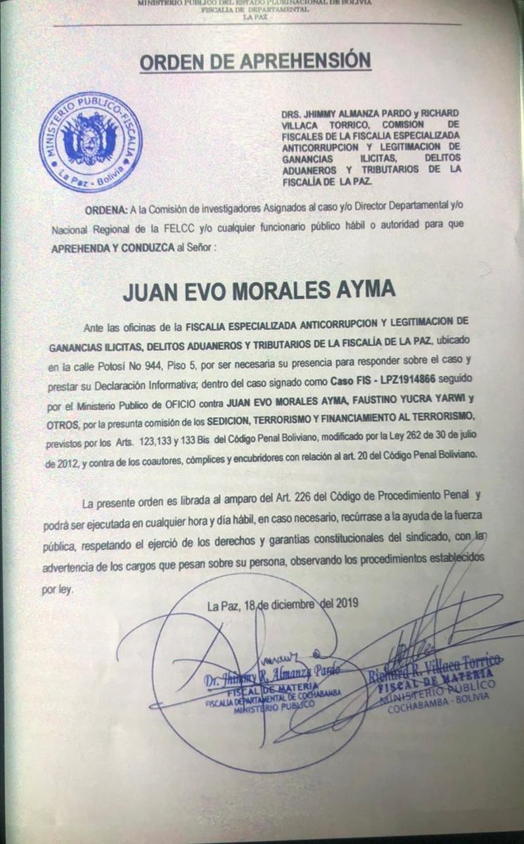 DefendelaHoy's tweet photo. @evoespueblo @eldestapeweb @robdnavarro Ya tenes orden de aprehensión en Bolivia.. esperemos que pronto salga de la Interpol y que te entreguen tus amiguitos!!! 😀
#EvoChonchocoroTeEspera #EvoNarcoTerrorista #EvoFueraDeArgentina #EvoDictador #EvoAsesino https://t.co/XZdYvJ0LHE