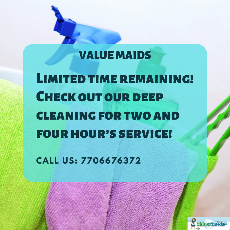value_maids's tweet photo. Limited time remaining! Check out our deep cleaning for two and four hour’s service. 34% off available on our services. Call us at 7706676372 or to check out more go to: https://t.co/u8xc6pOBMd
#deepcleaning #homecleaning #kitchencleaning https://t.co/gKsqunFzV3