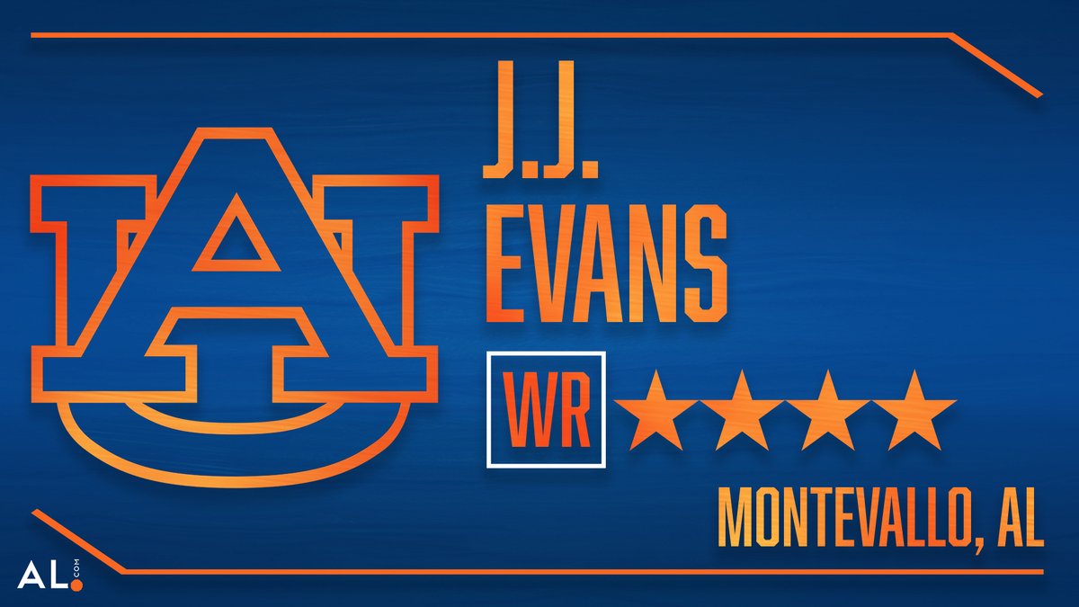 Welcome to Auburn, <a href="/JJ_Evans9/">JJ Evans</a>!

Evans is a 6'2", 185 pound four-star wide receiver out of <a href="/MontevalloFB/">Montevallo Football</a> in Montevallo, Alabama.