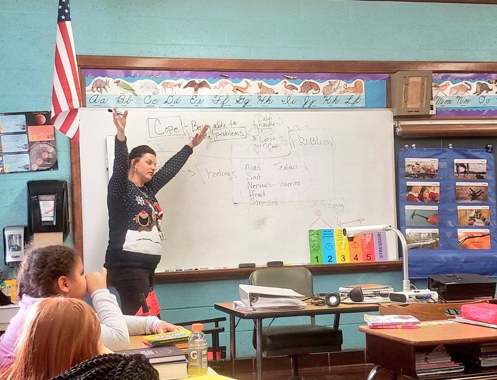 Gladstone_ES's tweet photo. It's a busy day here at Gladstone.  Aside from festive sweater day (more photos to come on that!), we have social emotional learning lessons about coping strategies with Ms. Remick and read a louds with Ms. Raquel! We are so proud of our students and staff! https://t.co/jO9pJ749ZP