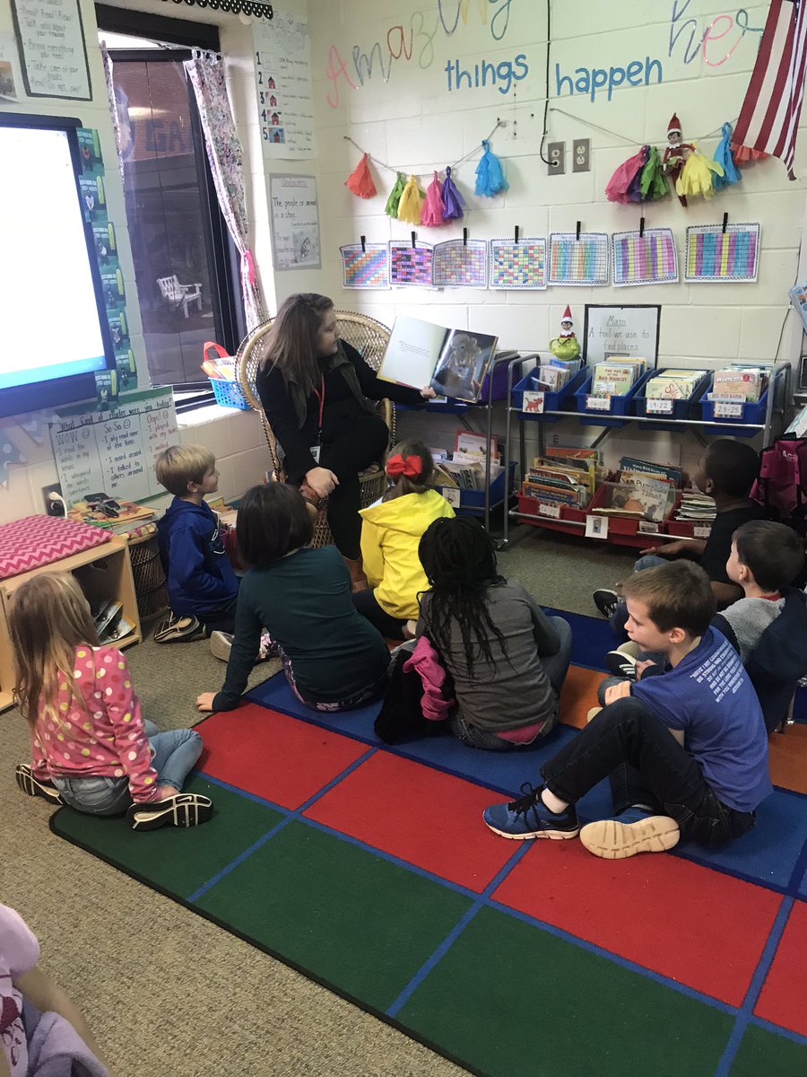 ChelsieCannon3's tweet photo. What a fun day we had yesterday!! Santa came to see us and we had mystery readers come read to us! Two of our parents and some EC basketball players and cheerleaders! #WGEpride #KidsDeserveIt https://t.co/yQH1WjaBwA