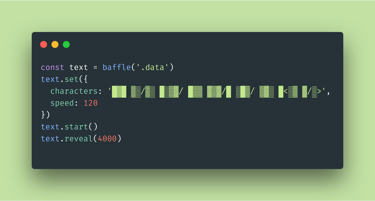 macronimous's tweet image. Baffle.js - bewilder that text! bit.ly/38Tt7Om #JavaScriptLibraries #JS #JavaScript