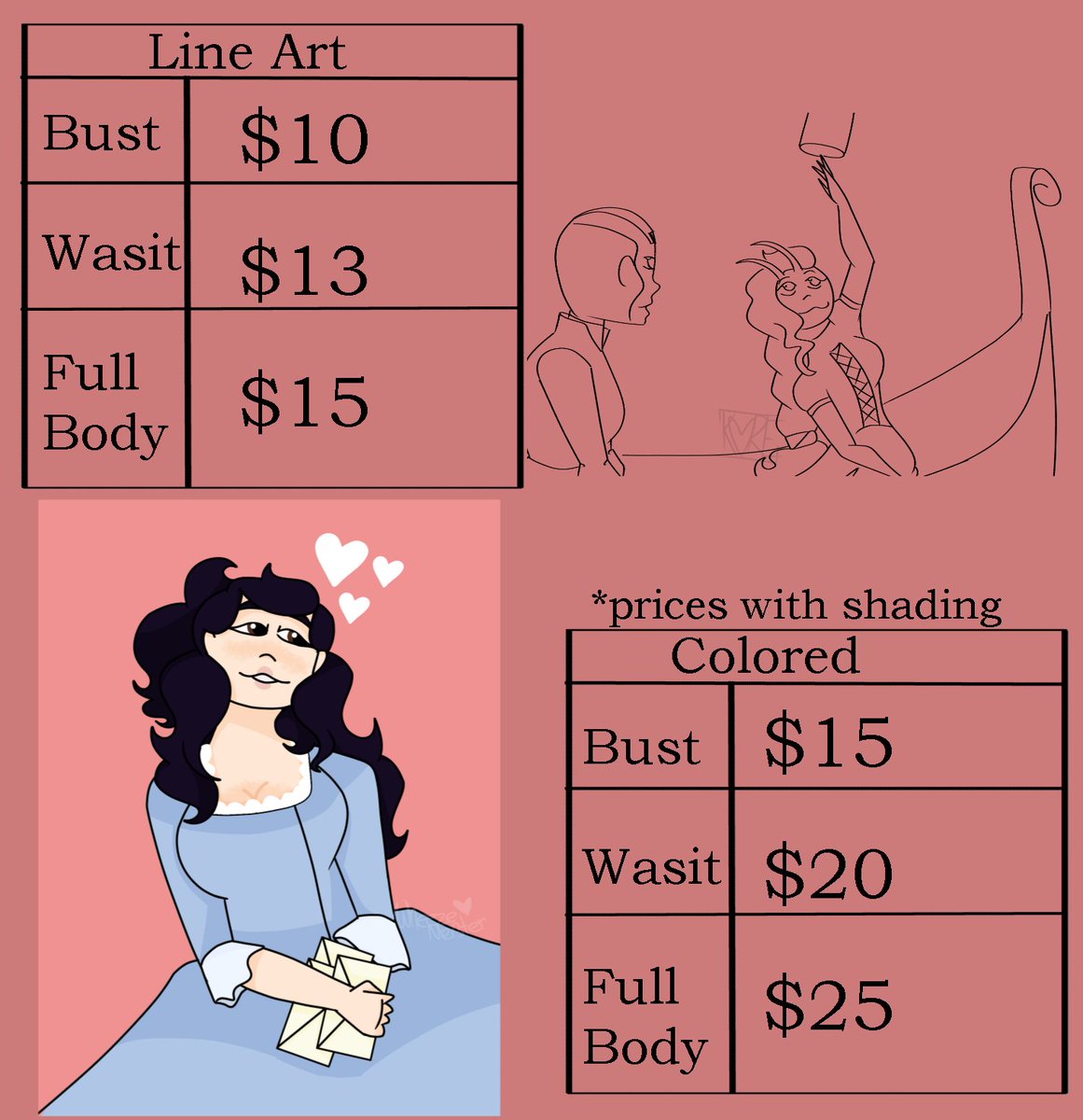 pushingupdaff's tweet photo. Finally updated my commission info
All payments will be made through paypal
DM if interested, share if you can’t commission 
#commissionsopen #commissions #ArtistOnTwitter #artist https://t.co/9F56ky3uMb