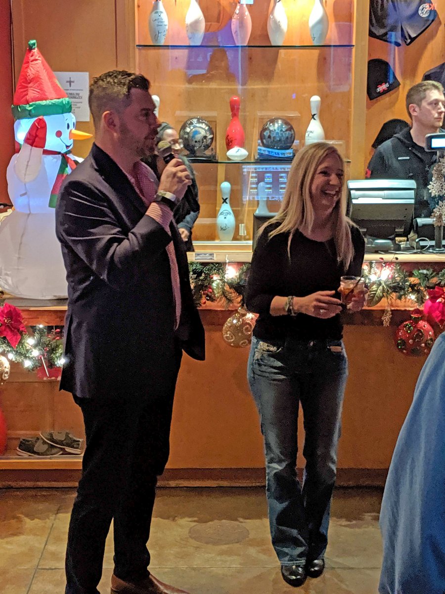 CustomHH's tweet photo. We excelled at our company value of fun at the 2019 Custom Christmas Party! Sean Fossee, our CEO, and Sue Ciaglia, our COO, welcomed all to the Lucky Strike, Novi. Full photo album is at https://t.co/eWJlyKg3XN. #CustomFun #CustomCelebrates https://t.co/dmBj61hZGn
