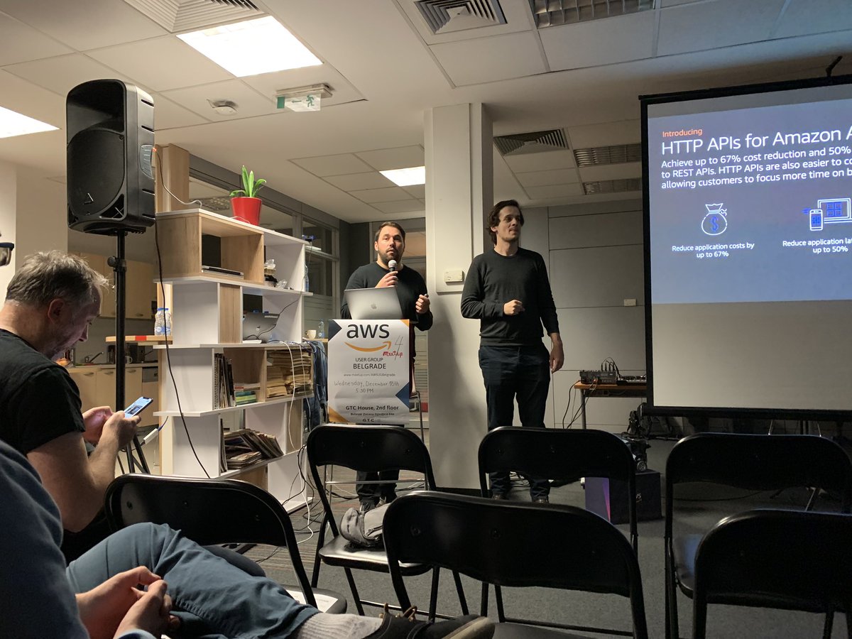 mihailozecar's tweet photo. Proud to say that we have three #AWS Heroes in the house at @AwsUGBelgrade meetup #4.

@goranopacic @simalexan @slobodan_  Thank you for bringing @awscloud heat to these regions! https://t.co/3pMFJo3vyt