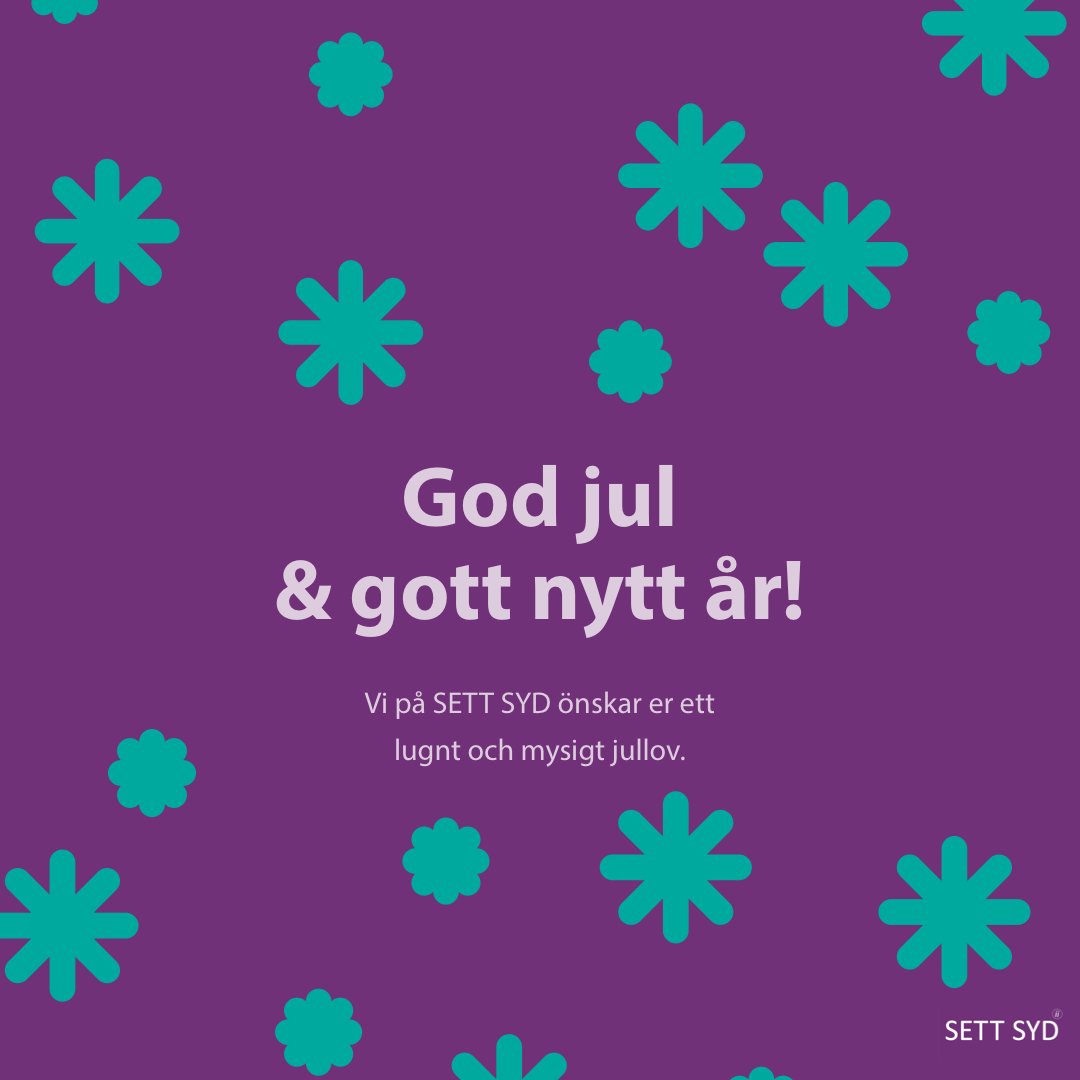 SettSyd's tweet photo. God jul på er! Glöm inte att vila ut ordentligt inför kommande vårtermin och äta upp er 💜✨ #fortbidningskola #settsyd https://t.co/6R60A8SAtQ