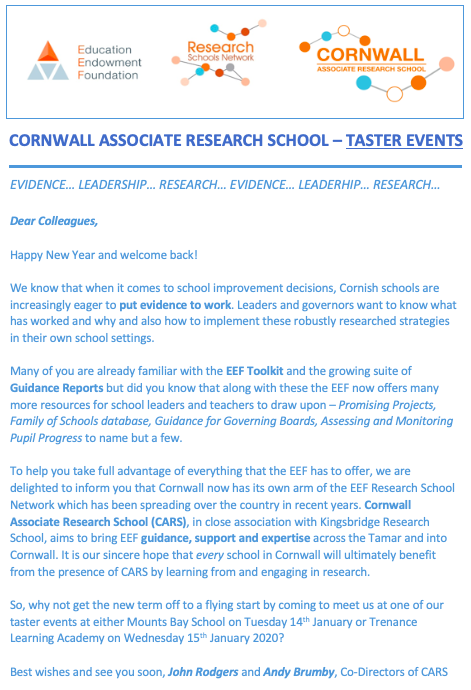 RSNCornwall's tweet photo. On the 10th Day of Christmas, CARS gives to you... the chance to come to our launch event and taster evenings!! https://t.co/laFhub8x8L