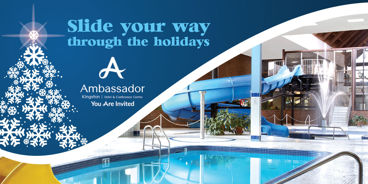 With rates starting at just $89.00 a night, you can slide your way through the holiday at our fabulous water park! Make some memories this season. Visit ambassador.com or call 1-800-267-7880