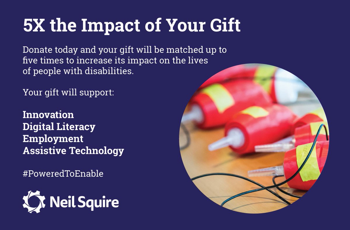NeilSquireSoc's tweet photo. Donate today and your gift will be matched up to five times to increase its impact on the lives of Canadians with disabilities: https://t.co/ngjnsJxtbU
Every gift makes an impact. #PoweredToEnable https://t.co/tviSygLQUq